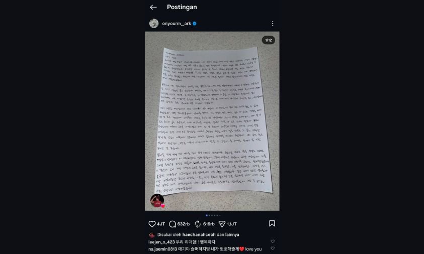 Postingan Mark Lee NCT