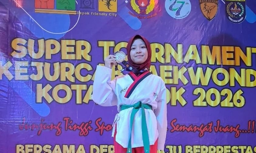 Jasmine Raih Perak di Super Turnamen Taekwondo Kota Depok 2026, Tembus Persaingan Ketat 84 Peserta