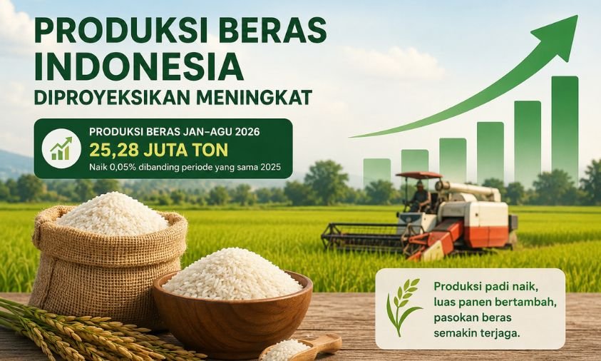 Produksi Beras Indonesia Diproyeksikan Meningkat, Stok Pangan Nasional Kian Aman