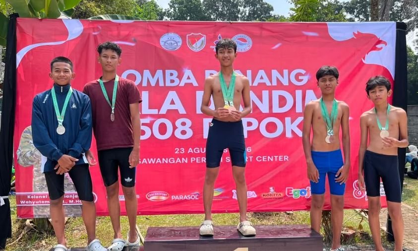 Lima Siswa SMP Prestasi Global Borong Medali di Lomba Renang Piala Dandim Depok