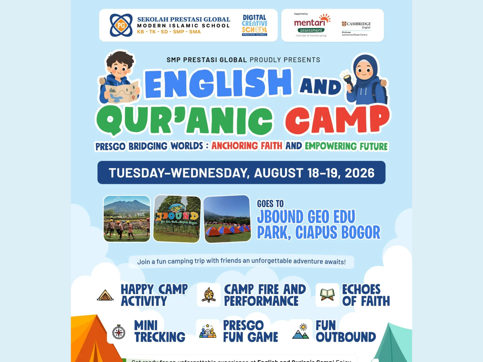 Siap-Siap Berpetualang! English and Qur’anic Camp 2026 Segera Hadir untuk Siswa SMP Prestasi Global