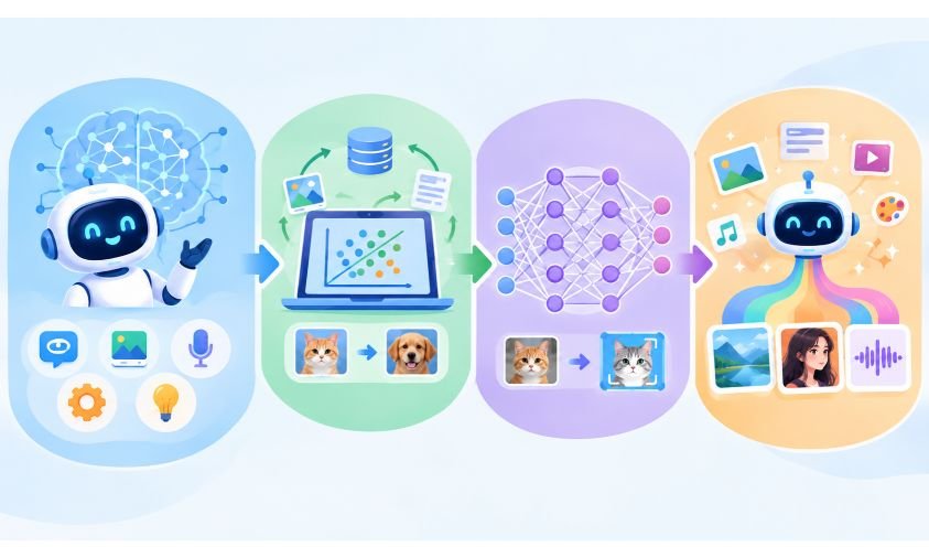 diagram perbedaan AI, machine learning, deep learning, dan generative AI